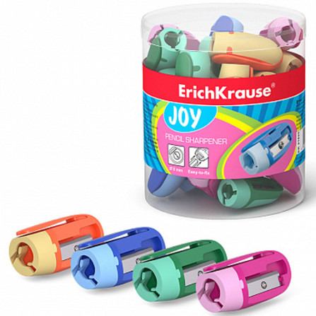 Пластиковая точилка "ErichKrause" Joy (цвет корпуса ассорти)