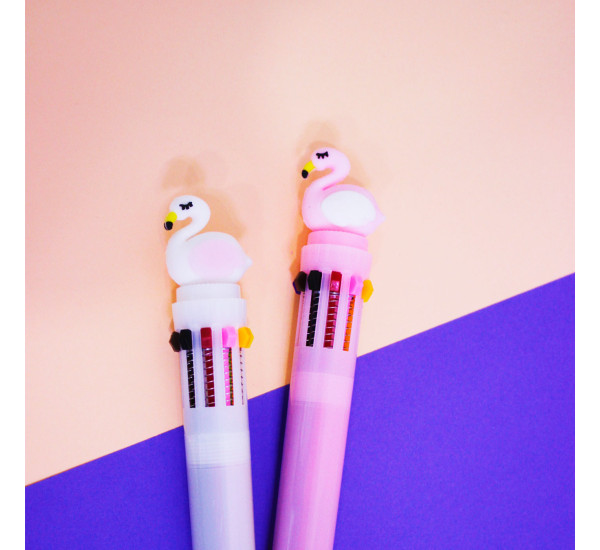 Ручка 10 цветов Flamingo