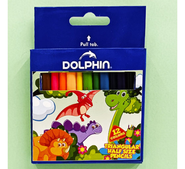 Карандаши цветные 12 + 1 цв. (Dolphin) MINI DP-12H