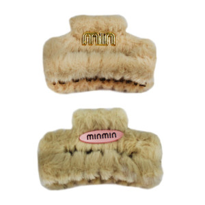 Зажим для волос "min", пушистые,  цвет ассорти./МИКС