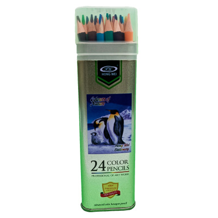 Карандаши цветные 24 цв в металлической упаковке 2401АА