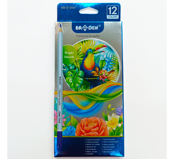 Карандаши цветные (12 цв.) "Braden"  №BD8012-12