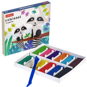 Пластилин 12 цв. 240г COLORA со стеком Hatber