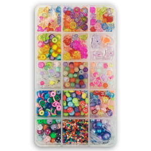 Набор бусин для создания бижутерии цветной