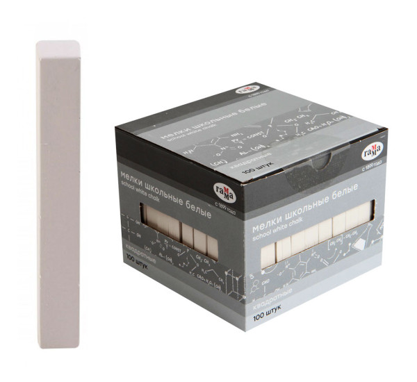 Мелки школьные Гамма .белые 100 шт. квадратная