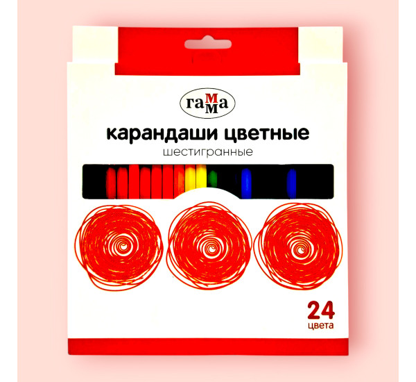 Карандаши цветные 24 цв "Гамма" W1244-24