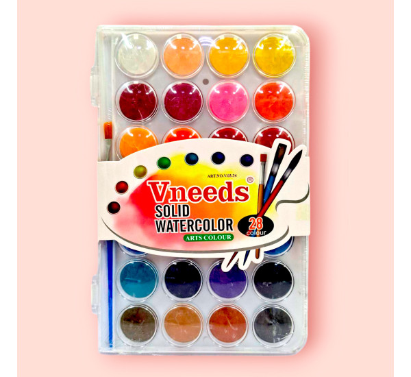 Краска акварельная 28цв "Vneeds" 3004