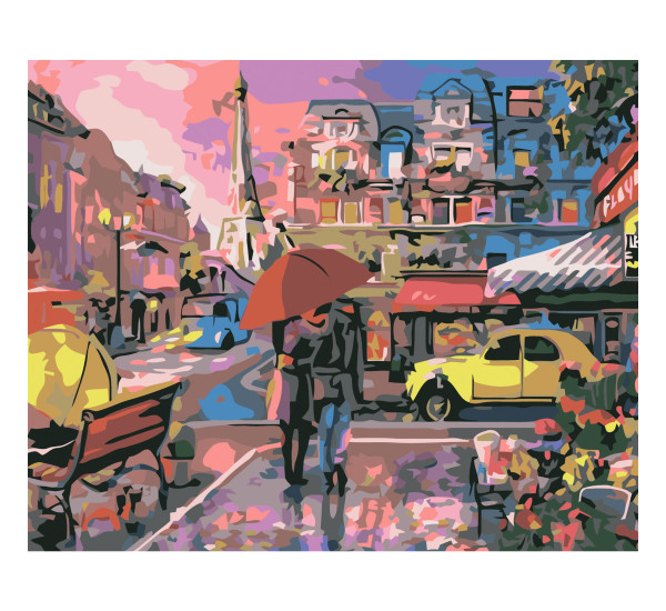 Картина по номерам 40*50 см YS-50397 Пара под зонтом