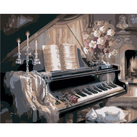 Картина по номерам 40*50 см YS-45011 Музыкальный вечер у камина