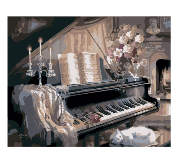 Картина по номерам 40*50 см YS-45011 Музыкальный вечер у камина