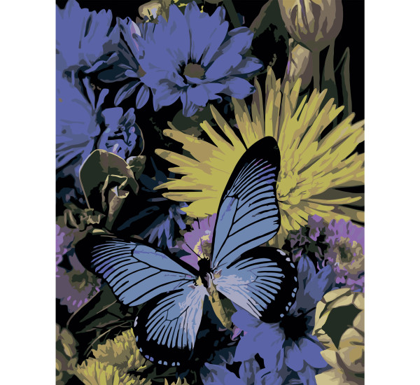 Картина по номерам 40*50 см YS-44114 Синие бабочки
