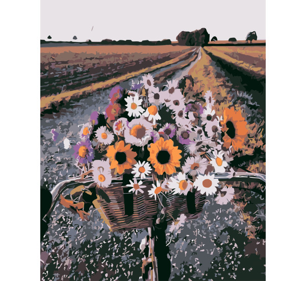 Картина по номерам 40*50 см YS-43720 Букет из полевых цветов