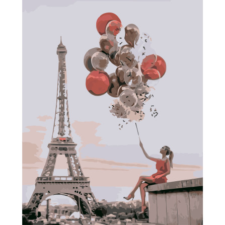 Картина по номерам 40*50 см YS-43958 Девушка с шариками