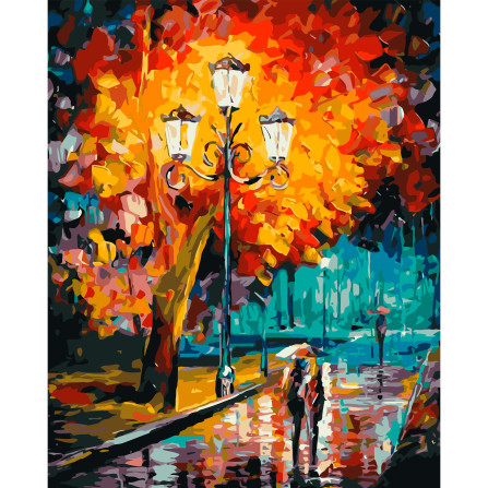 Картина по номерам 40*50 см YS-44720 Осенний парк и фонарь