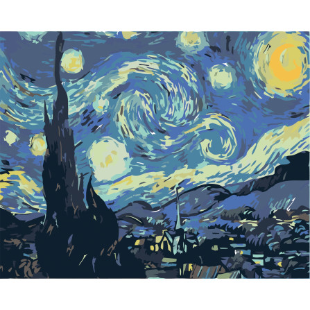 Картина по номерам 40*50 см YS-50154 Ван Гог Звездная ночь