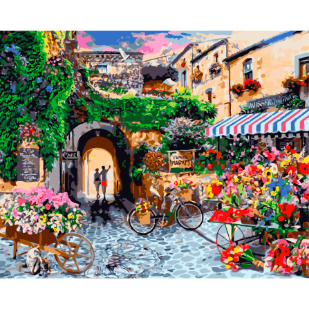Картина по номерам 40*50 см YS-44121 Цветочный рынок