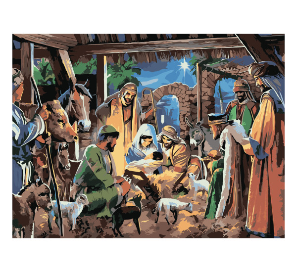 Картина по номерам 40*50 см YS-45533 Рождения Иисуса