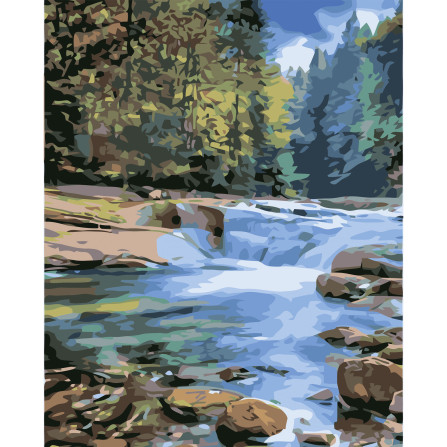 Картина по номерам 40*50 см YS-50525 Речка в горах