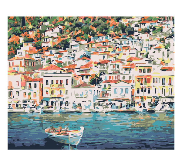 Картина по номерам 40*50 см YS-54641 Солнечное побережье. Греция