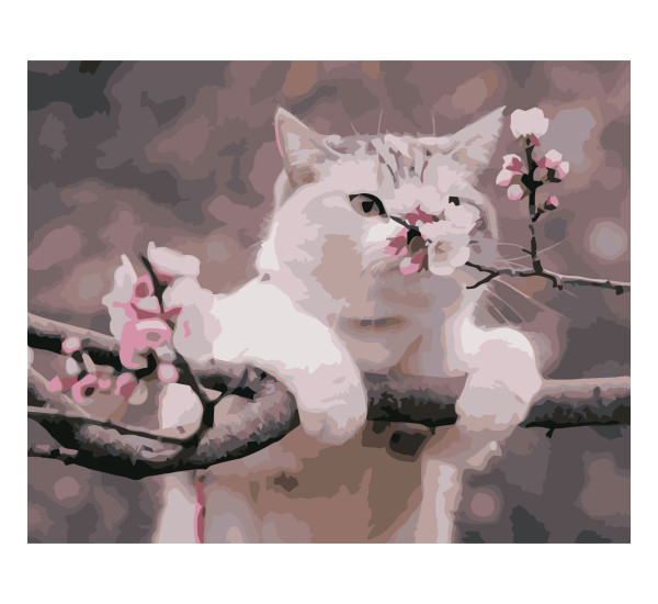 Картина по номерам 40*50 см YS-44072 Кошки весной