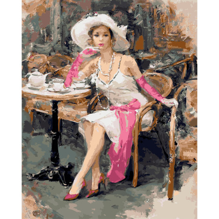 Картина по номерам 40*50 см YS-45043 Мадам в белом