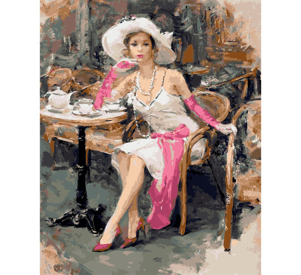 Картина по номерам 40*50 см YS-45043 Мадам в белом