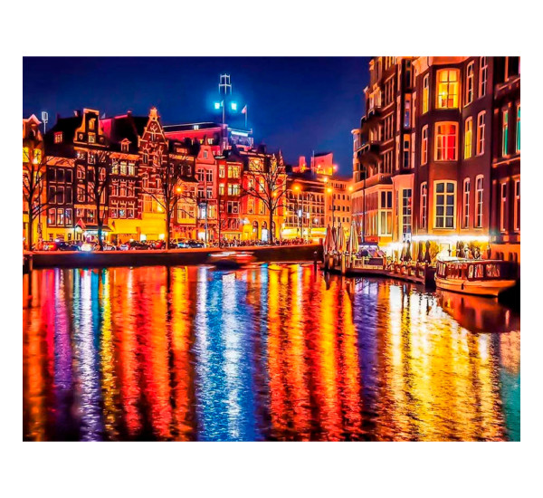 Алмазная картина 40*50  YS-45316 Отражение вечернего города