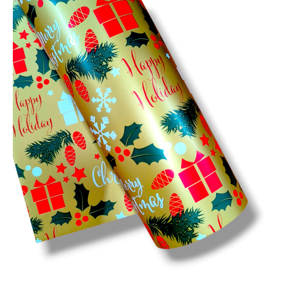 Упаковочная бумага  НОВОГОДНЯЯ   (50см x 70см)