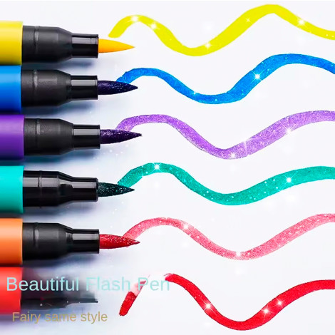 Маркеры двухсторонние с блестком 12- 24 цв 9020-12