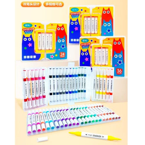 Маркеры акрил двухсторонние 18 цв 6628-18