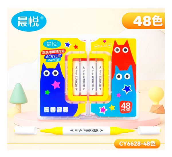 Маркеры акрил двухсторонние 48 цв 6628-48