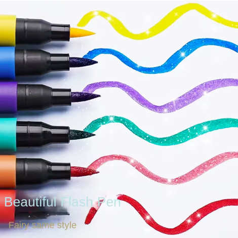 Маркеры двухсторонние с блестком 6-12 696-12