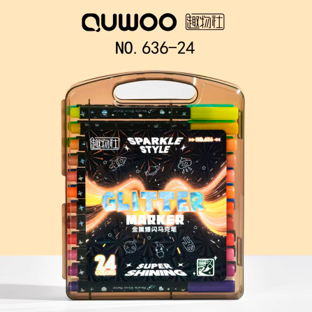 Маркеры с блестком 24 цв 636-24