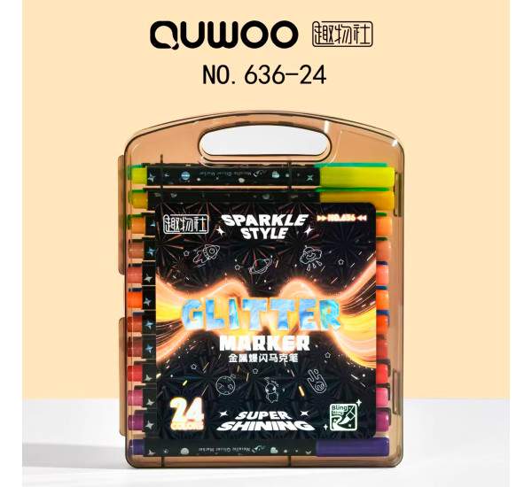 Маркеры с блестком 24 цв 636-24