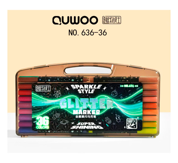 Маркеры с блестком 36 цв 636-36