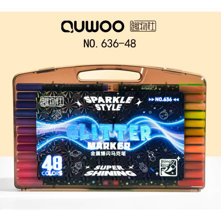Маркеры с блестком 48 цв 636-48