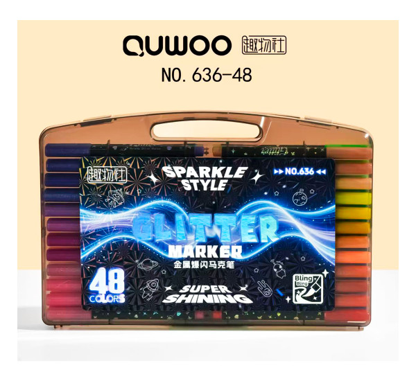 Маркеры с блестком 48 цв 636-48