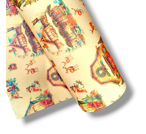 Упаковочная бумага  НОВОГОДНЯЯ   (100см x 140см)