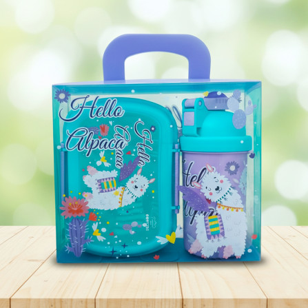 Бутылка для воды+ланчик Hello Alpaca 2035
