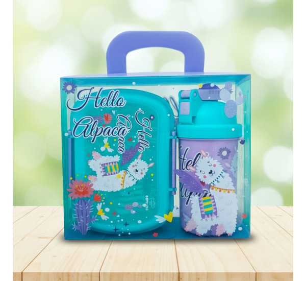 Бутылка для воды+ланчик Hello Alpaca 2035