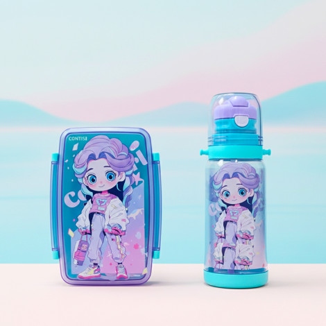 Бутылка для воды+ланчик Motorcycle Girl 2051