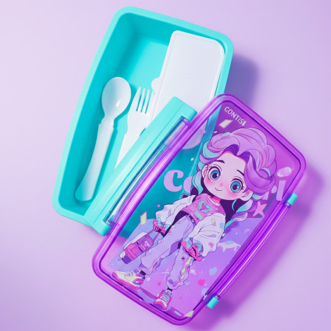 Бутылка для воды+ланчик Motorcycle Girl 2051