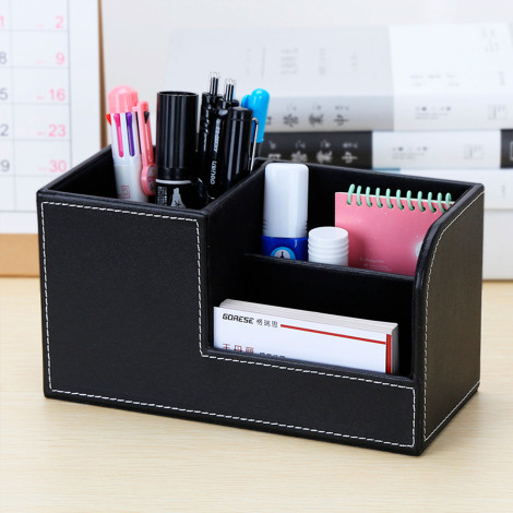 Подставка для ручек кожзам 5033