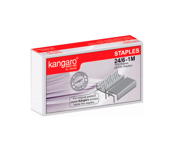 Скобы 24/6 "Kangaro" плотный