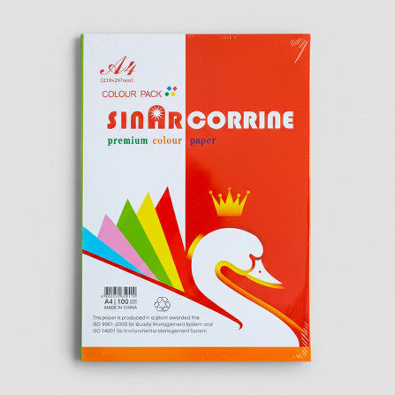 Бумага А-4  80 гр оранжевая 100 л. Sinar