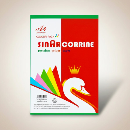 Бумага А-4  80 гр зеленая 100 л. Sinar