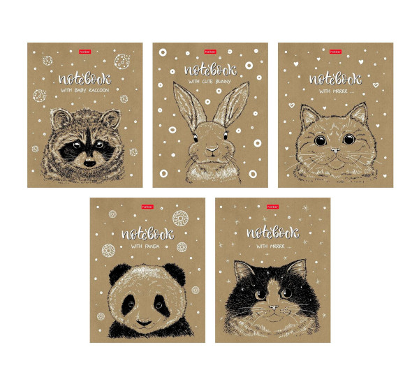 Тетрадь 48л А5ф клетка С милыми зверьками