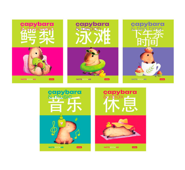 Тетрадь 48л А5ф клетка Капибара_day