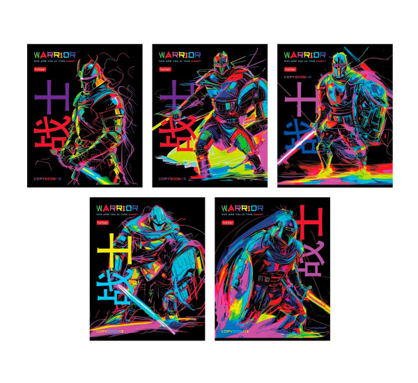 Тетрадь 48л А5ф клетка Цветной воин