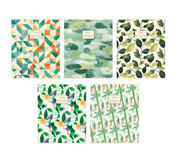 Тетрадь 48л А5ф клетка Зеленая гармония